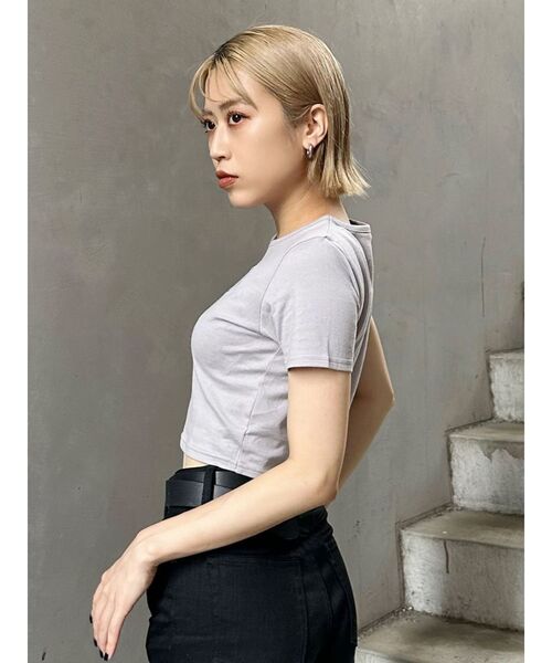 MURUA(ムルーア)の「サークルロゴクロップトTシャツ(Tシャツ/カットソー・レディース・ホワイト/ブラック/グレー・FREE)」の22枚目の写真