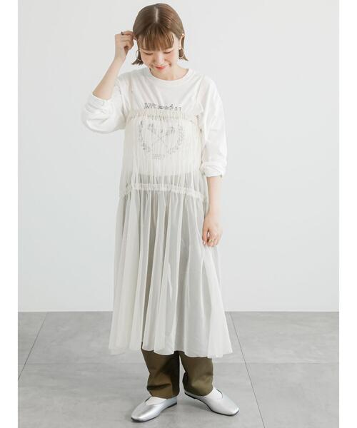 Lugnoncure（ルノンキュール）の「2WAYチュールスカート（スカート・レディース・グレー/オフホワイト/ブラック・F）」の6枚目の写真