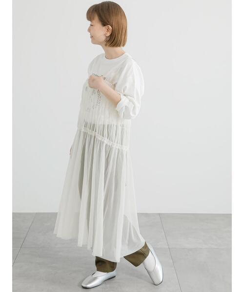 Lugnoncure（ルノンキュール）の「2WAYチュールスカート（スカート・レディース・グレー/オフホワイト/ブラック・F）」の7枚目の写真