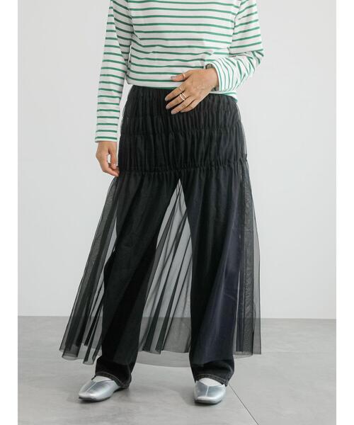 Lugnoncure（ルノンキュール）の「2WAYチュールスカート（スカート・レディース・グレー/オフホワイト/ブラック・F）」の9枚目の写真