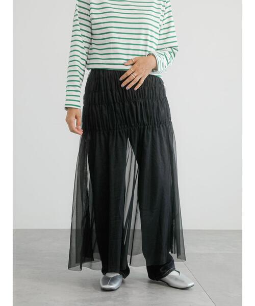 Lugnoncure（ルノンキュール）の「2WAYチュールスカート（スカート・レディース・グレー/オフホワイト/ブラック・F）」の10枚目の写真