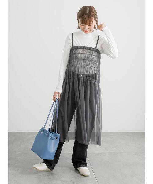 Lugnoncure（ルノンキュール）の「2WAYチュールスカート（スカート・レディース・グレー/オフホワイト/ブラック・F）」の11枚目の写真