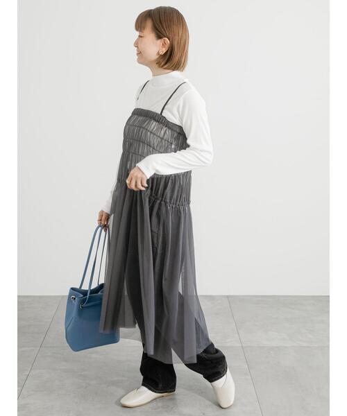 Lugnoncure（ルノンキュール）の「2WAYチュールスカート（スカート・レディース・グレー/オフホワイト/ブラック・F）」の12枚目の写真