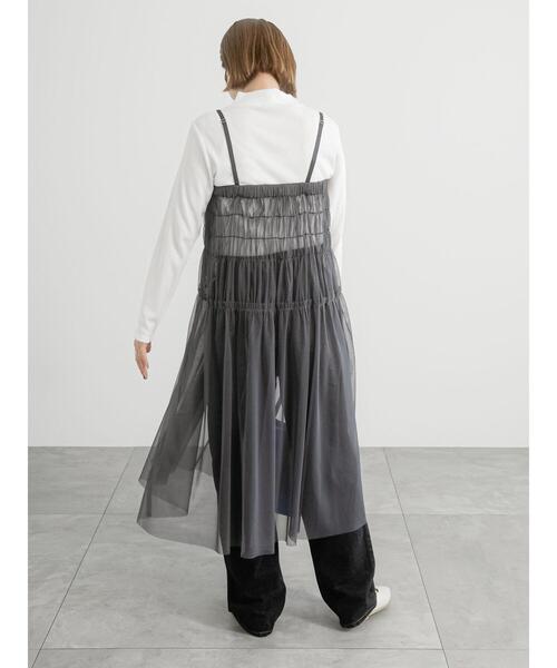 Lugnoncure（ルノンキュール）の「2WAYチュールスカート（スカート・レディース・グレー/オフホワイト/ブラック・F）」の15枚目の写真