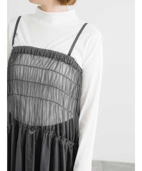 Lugnoncure（ルノンキュール）の「2WAYチュールスカート（スカート・レディース・グレー/オフホワイト/ブラック・F）」の16枚目の写真