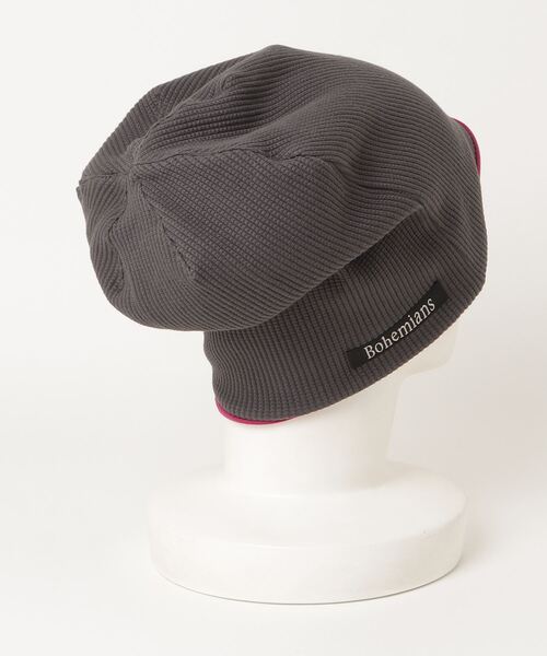 BOHEMIANS（ボヘミアンズ）の「BOHEMIANS/ボヘミアンズ　LOVE&HAT ワッフル×リブ リバーシブルワッチキャップ　BH-09-10（ニットキャップ/ビーニー・メンズ・チャコールグレー・S）」の2枚目の写真