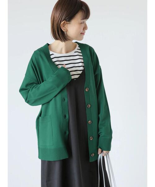 Lugnoncure（ルノンキュール）の「無撚糸Vネックカーディガン（カーディガン/ボレロ・レディース・レッド/オフホワイト/ブラック/グリーン・F）」の4枚目の写真