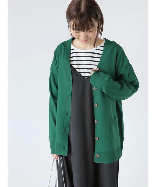 Lugnoncure（ルノンキュール）の「無撚糸Vネックカーディガン（カーディガン/ボレロ・レディース・レッド/オフホワイト/ブラック/グリーン・F）」の8枚目の写真