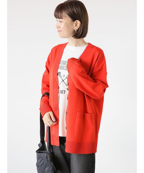 Lugnoncure（ルノンキュール）の「無撚糸Vネックカーディガン（カーディガン/ボレロ・レディース・レッド/オフホワイト/ブラック/グリーン・F）」の11枚目の写真