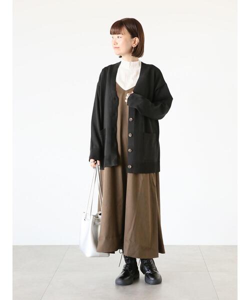 Lugnoncure（ルノンキュール）の「無撚糸Vネックカーディガン（カーディガン/ボレロ・レディース・レッド/オフホワイト/ブラック/グリーン・F）」の12枚目の写真