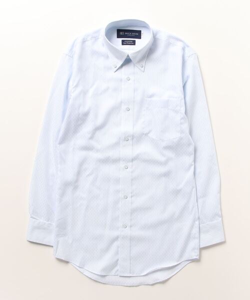 TOKYO SHIRTS（トウキョウシャツ）の「超形態安定ノーアイロン ボタンダウン 長袖ビジネスワイシャツ（ビジネスシャツ・メンズ・ブルー・首回り42cm-裄丈82cm/首回り42cm-裄丈86cm/首回り41cm-裄丈86cm/首回り39cm-裄丈80cm/首回り43cm-裄丈82cm/首回り39cm-裄丈84cm/首回り43cm-裄丈86cm/首回り41cm-裄丈82cm/首回り37cm-裄丈80cm/首回り37cm-裄丈84cm）」の5枚目の写真