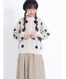 Samansa Mos2 | 【マシンウォッシャブル】ジャカードクルーネックカーディガン(カーディガン/ボレロ)