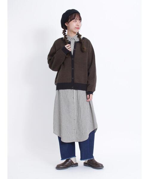 Samansa Mos2（サマンサ モスモス）の「【マシンウォッシャブル】ジャカードクルーネックカーディガン（カーディガン/ボレロ・レディース・ブルー/ベージュ/オフホワイト/ブラック・F）」の10枚目の写真