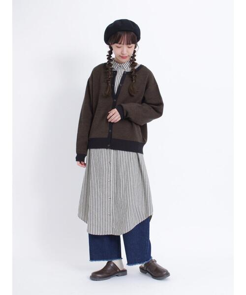 Samansa Mos2（サマンサ モスモス）の「【マシンウォッシャブル】ジャカードクルーネックカーディガン（カーディガン/ボレロ・レディース・ブルー/ベージュ/オフホワイト/ブラック・F）」の11枚目の写真