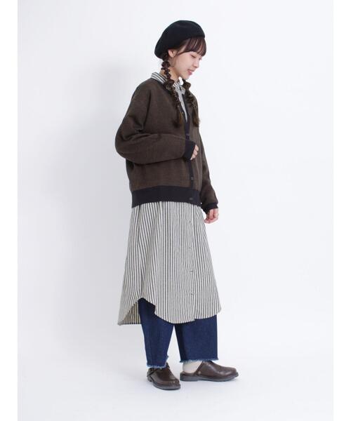 Samansa Mos2（サマンサ モスモス）の「【マシンウォッシャブル】ジャカードクルーネックカーディガン（カーディガン/ボレロ・レディース・ブルー/ベージュ/オフホワイト/ブラック・F）」の12枚目の写真