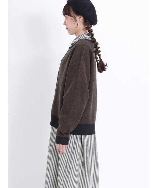 Samansa Mos2（サマンサ モスモス）の「【マシンウォッシャブル】ジャカードクルーネックカーディガン（カーディガン/ボレロ・レディース・ブルー/ベージュ/オフホワイト/ブラック・F）」の14枚目の写真