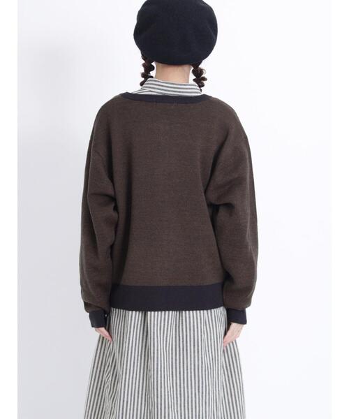 Samansa Mos2（サマンサ モスモス）の「【マシンウォッシャブル】ジャカードクルーネックカーディガン（カーディガン/ボレロ・レディース・ブルー/ベージュ/オフホワイト/ブラック・F）」の15枚目の写真