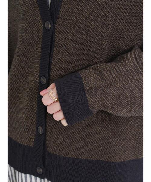 Samansa Mos2（サマンサ モスモス）の「【マシンウォッシャブル】ジャカードクルーネックカーディガン（カーディガン/ボレロ・レディース・ブルー/ベージュ/オフホワイト/ブラック・F）」の18枚目の写真