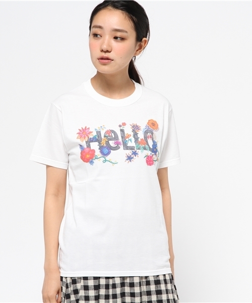 OUTLET(アウトレット)の「【Ciaopanic】26/-天竺インクジェットプリントHELLO(Tシャツ/カットソー・レディース・グレー/ホワイト・FREE)」の8枚目の写真