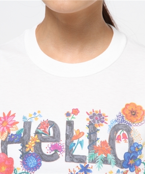 OUTLET(アウトレット)の「【Ciaopanic】26/-天竺インクジェットプリントHELLO(Tシャツ/カットソー・レディース・グレー/ホワイト・FREE)」の3枚目の写真
