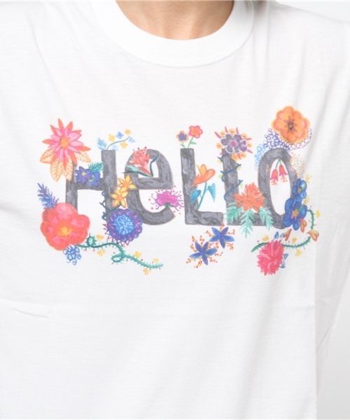 OUTLET(アウトレット)の「【Ciaopanic】26/-天竺インクジェットプリントHELLO(Tシャツ/カットソー・レディース・グレー/ホワイト・FREE)」の5枚目の写真
