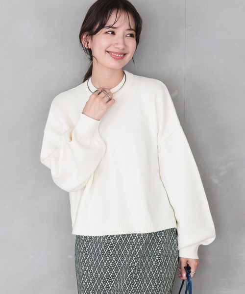 LEPSIM（レプシィム）の「7ゲージクロップドプルオーバー　983141（ニット/セーター・レディース・イエロー/オフホワイト/ブルー/ライトグレー・FREE）」の5枚目の写真