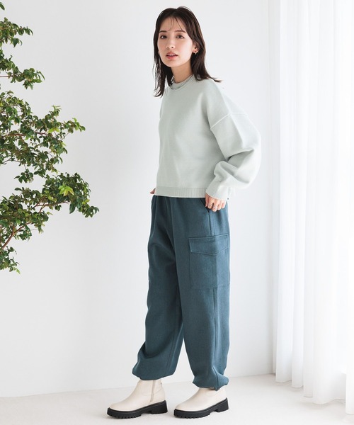 LEPSIM（レプシィム）の「7ゲージクロップドプルオーバー　983141（ニット/セーター・レディース・イエロー/オフホワイト/ブルー/ライトグレー・FREE）」の19枚目の写真