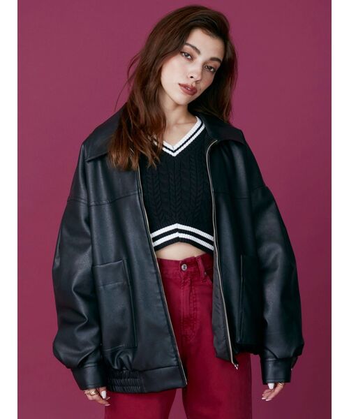 EVRIS（エヴリス）の「ショートケーブルニットトップス（ニット/セーター・レディース・ブラック/ネイビー・FREE）」の7枚目の写真