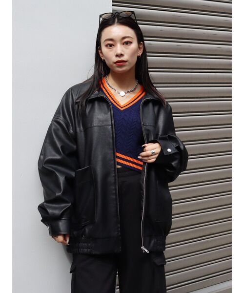 EVRIS（エヴリス）の「ショートケーブルニットトップス（ニット/セーター・レディース・ブラック/ネイビー・FREE）」の18枚目の写真