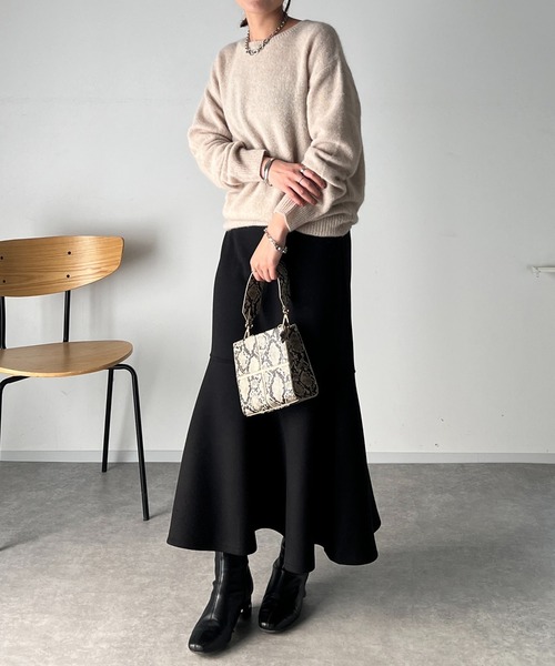 un dix cors（アンディコール）の「フォックス混クルーネックニット（ニット/セーター・レディース・ブラウン/ベージュ/ブラック・FREE）」の12枚目の写真