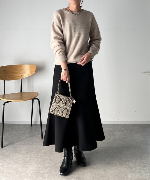 un dix cors（アンディコール）の「フォックス混クルーネックニット（ニット/セーター・レディース・ブラウン/ベージュ/ブラック・FREE）」の9枚目の写真