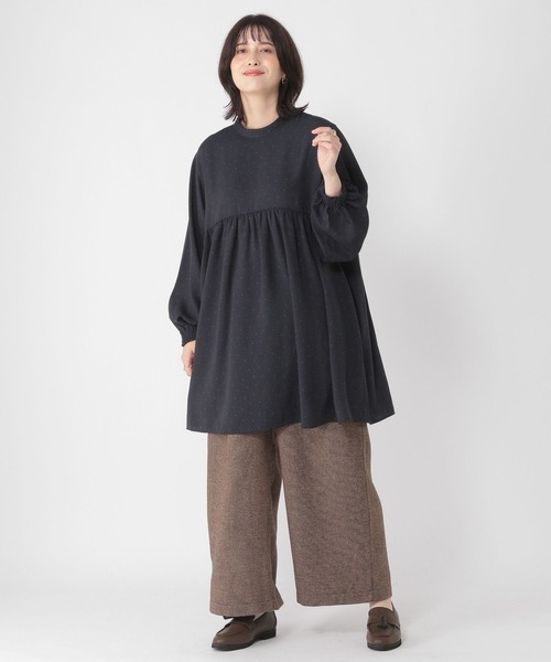 studio CLIP(スタディオクリップ)の「切替えギャザードットブラウス(シャツ/ブラウス・レディース・ブラック/ネイビー/ブラウン・FREE)」の8枚目の写真