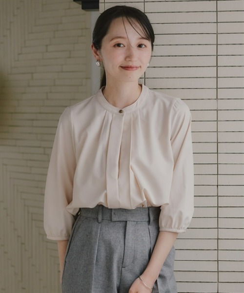 Petitjo(プッチージョ)の「小さいサイズ 2WAYスキッパーブラウス 低身長さん・小柄女性(シャツ/ブラウス・レディース・ホワイト/ミント/ベージュ/ブルー/ライトベージュ・PM/PL/PSS/PS)」の3枚目の写真