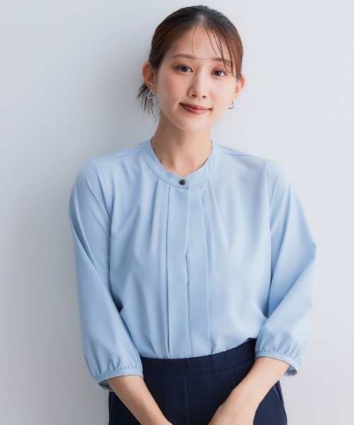 Petitjo（プッチージョ）の「小さいサイズ　2WAYスキッパーブラウス　低身長さん・小柄女性（シャツ/ブラウス・レディース・ホワイト/ミント/ベージュ/ブルー・PM/PL/PSS/PS）」の4枚目の写真