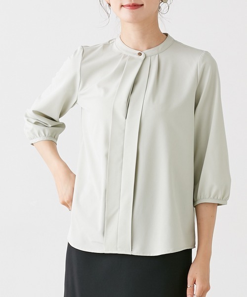 Petitjo（プッチージョ）の「小さいサイズ　2WAYスキッパーブラウス　低身長さん・小柄女性（シャツ/ブラウス・レディース・ホワイト/ミント/ベージュ/ブルー・PM/PL/PSS/PS）」の5枚目の写真