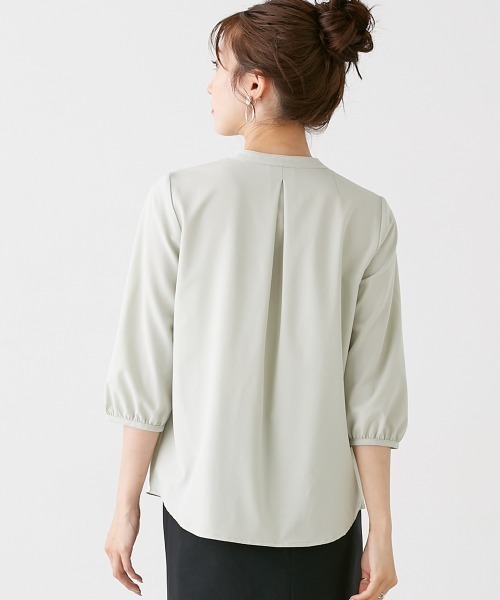 Petitjo（プッチージョ）の「小さいサイズ　2WAYスキッパーブラウス　低身長さん・小柄女性（シャツ/ブラウス・レディース・ホワイト/ミント/ベージュ/ブルー・PM/PL/PSS/PS）」の7枚目の写真