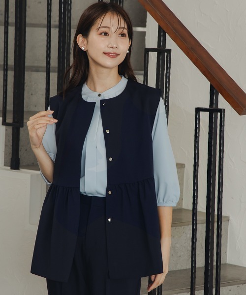 Petitjo（プッチージョ）の「小さいサイズ　2WAYスキッパーブラウス　低身長さん・小柄女性（シャツ/ブラウス・レディース・ホワイト/ミント/ベージュ/ブルー・PM/PL/PSS/PS）」の16枚目の写真