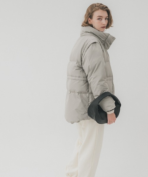 coca（coca）（コカ）の「フェザー混デタッチャブルダウンジャケット（ダウンジャケット/コート・レディース・グレー/ブラック・L/M）」の15枚目の写真