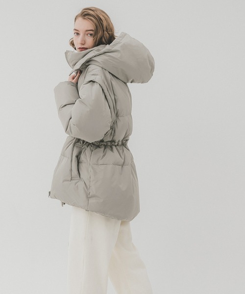 coca（coca）（コカ）の「フェザー混デタッチャブルダウンジャケット（ダウンジャケット/コート・レディース・グレー/ブラック・L/M）」の14枚目の写真