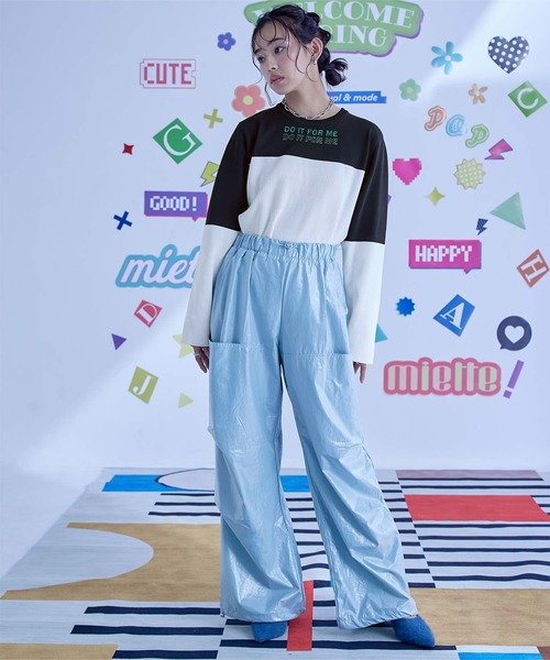miette（ミエット）の「ﾊﾞｲｶﾗｰ切替ﾗﾒ刺繍ﾄｯﾌﾟｽ（ニット/セーター・レディース・レッド/グレー/ブラック・FREE）」の5枚目の写真