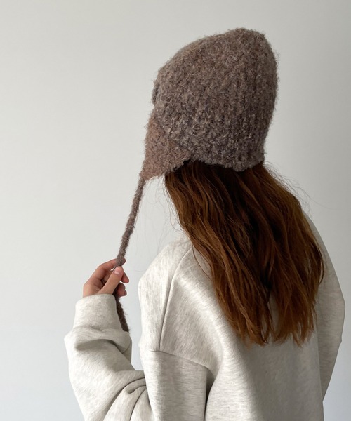 CANAL JEAN（キャナルジーン）の「El mar　フライトニットCAP（ニットキャップ/ビーニー・レディース・グレー/ベージュ・ONE SIZE）」の5枚目の写真