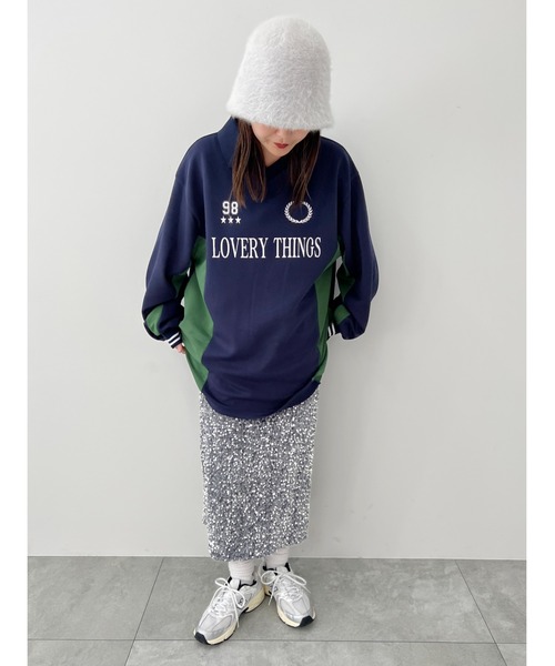 WC（ダブル シー）の「ユニフォームデザインビッグトップス（スウェット・レディース・ネイビー/ブラック/ブラウン・FREE）」の13枚目の写真