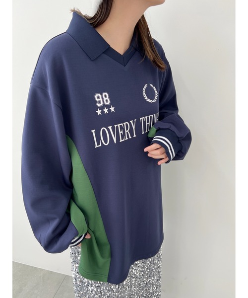 WC（ダブル シー）の「ユニフォームデザインビッグトップス（スウェット・レディース・ネイビー/ブラック/ブラウン・FREE）」の16枚目の写真