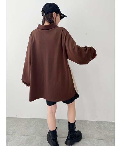 WC（ダブル シー）の「ユニフォームデザインビッグトップス（スウェット・レディース・ネイビー/ブラック/ブラウン・FREE）」の5枚目の写真