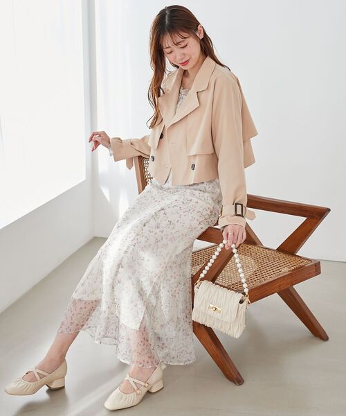 MAJESTIC LEGON(マジェスティックレゴン)の「ショートトレンチコート(トレンチコート・レディース・アイボリー/ベージュ・MEDIUM/SMALL)」の20枚目の写真