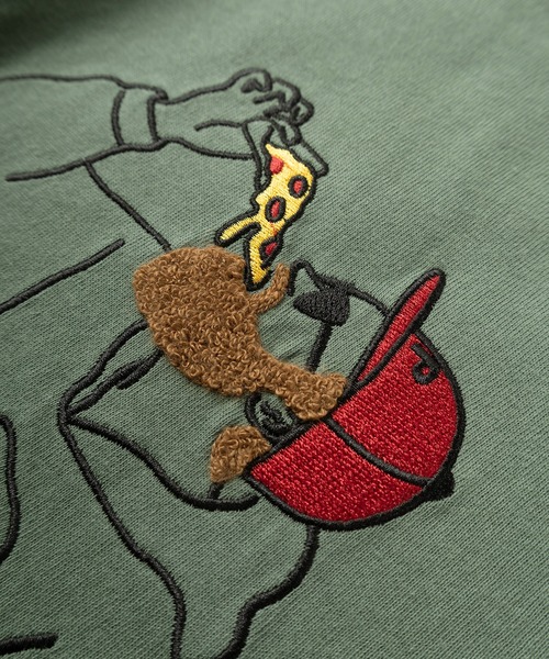 make a ray!(メイク ア レイ!)の「「FOODIE&Hangover's」ジェントルマン サガラ刺繍イラストデザイン ビッグシルエット ロングスリーブTシャツ/ロンT(Tシャツ/カットソー・メンズ・オフホワイト/ブラック系その他/ブラック/ホワイト/グリーン/ラベンダー・M/L)」の15枚目の写真