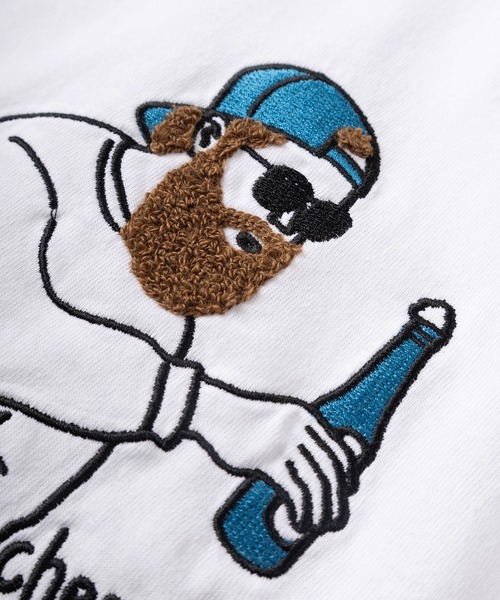 make a ray!(メイク ア レイ!)の「「FOODIE&Hangover's」ジェントルマン サガラ刺繍イラストデザイン ビッグシルエット ロングスリーブTシャツ/ロンT(Tシャツ/カットソー・メンズ・オフホワイト/ブラック系その他/ブラック/ホワイト/グリーン/ラベンダー・M/L)」の14枚目の写真