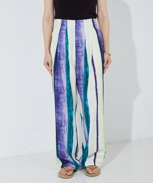 NOMINE（ノミネ）の「オリジナル柄 ストライプ タックパンツ（その他パンツ・レディース・オレンジ/パープル・S/M）」の4枚目の写真