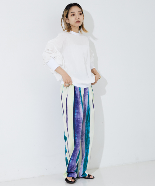 NOMINE（ノミネ）の「オリジナル柄 ストライプ タックパンツ（その他パンツ・レディース・オレンジ/パープル・S/M）」の12枚目の写真