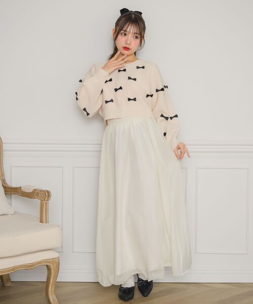 ems excite（エムズエキサイト）の「チビリボンNTカーデ（カーディガン/ボレロ・レディース・ナチュラル/ブラック/ライトグレー/ピンク・FREE）」の20枚目の写真